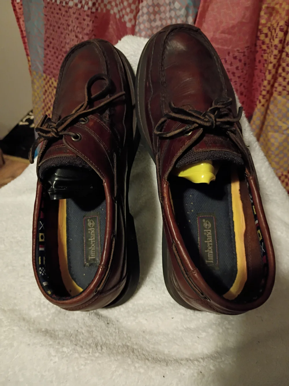 Timberland Brown Leather Boat Shoes with Navy Lining
